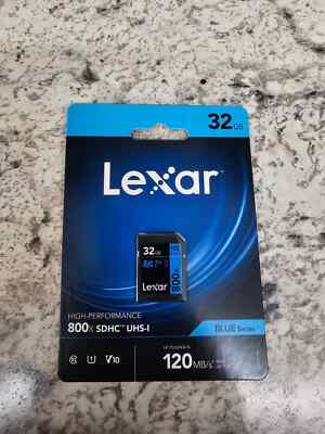 2X Lot - Lexar 32GB High-Performance 800x SDHC UHS-I Memory Card (2-Pack) NEW