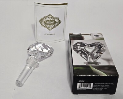 Crystal Heart Wine Bottle Stopper Godfinger Shannon Ireland Open Box