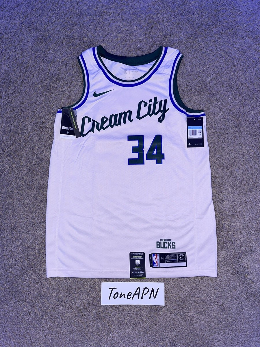 Nike Milwaukee Bucks Giannis Antetokounmpo Cream City Jersey