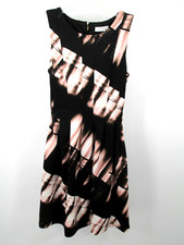 CALVIN KLEIN Midi Fit & Flare Dress Women Size XS Multicolor Lined Pockets Party