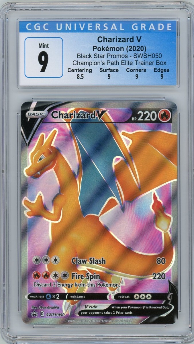 Pokemon TCG Charizard V SWSH050 Black Star Promo CGC 9 with