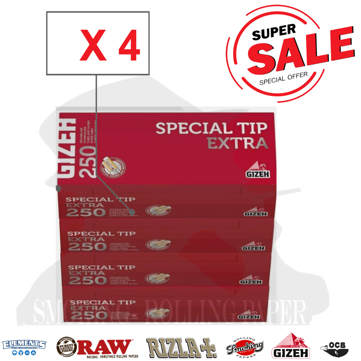 gizeh cigarette tubes Full Flavor Extra Filter Box of 200 extra long filter 25 , 42,29  Gizeh Silver Tip Filter Tube