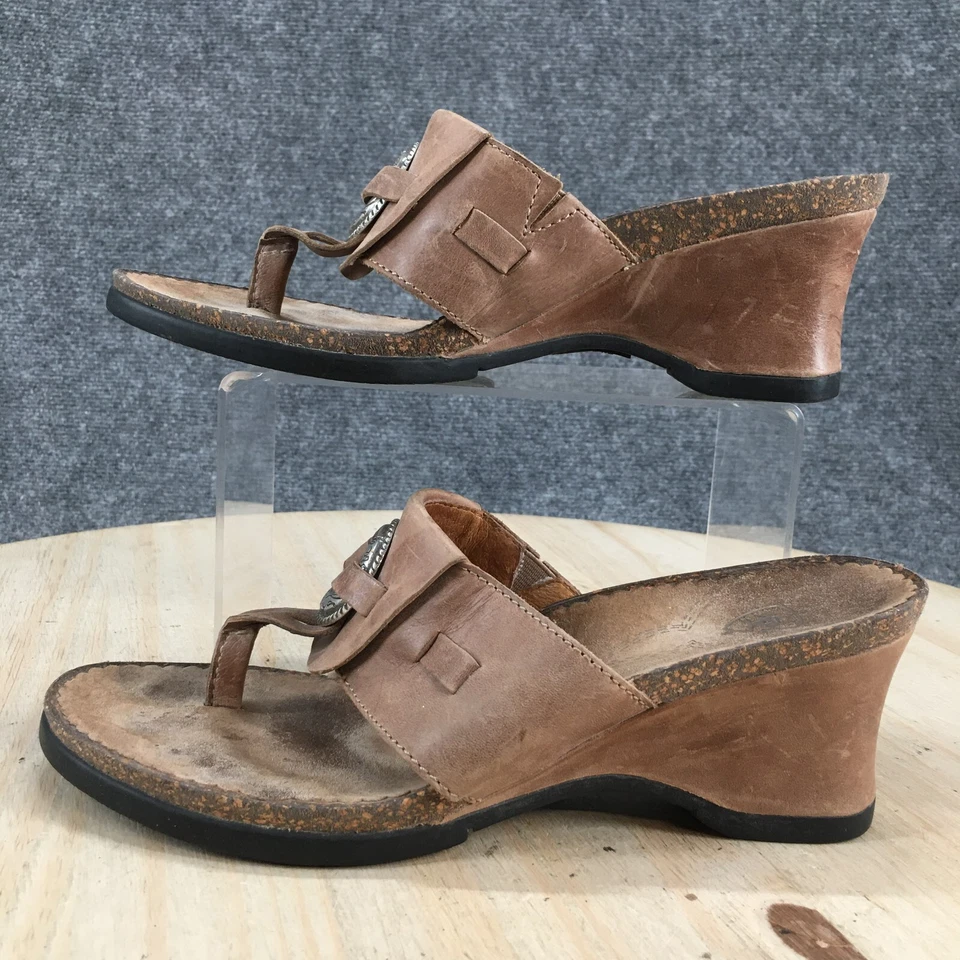 Sandalias Ariat Mujer 7.5 B Vaquera Tanga Cuero Marrón Cuña Tacones Informales 21110 Foto 2 de 4