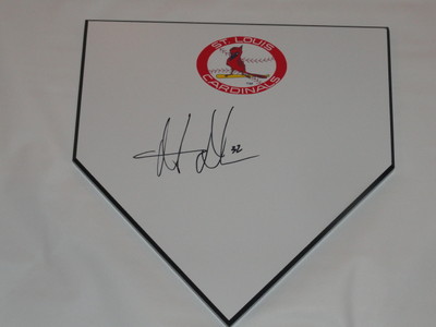MATT ADAMS SIGNED HOME PLATE LOUIS CARDINALS BIG CITY