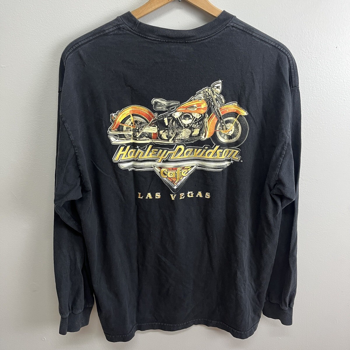 Harley-Davidson Cafe Las Vegas Long Nevada Sleeve Black Shirt