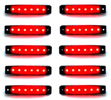 10 Pezzi X 12V 6 LED Lato Luci Rosso Indicatori Luci Camion Rimorchio Autobus