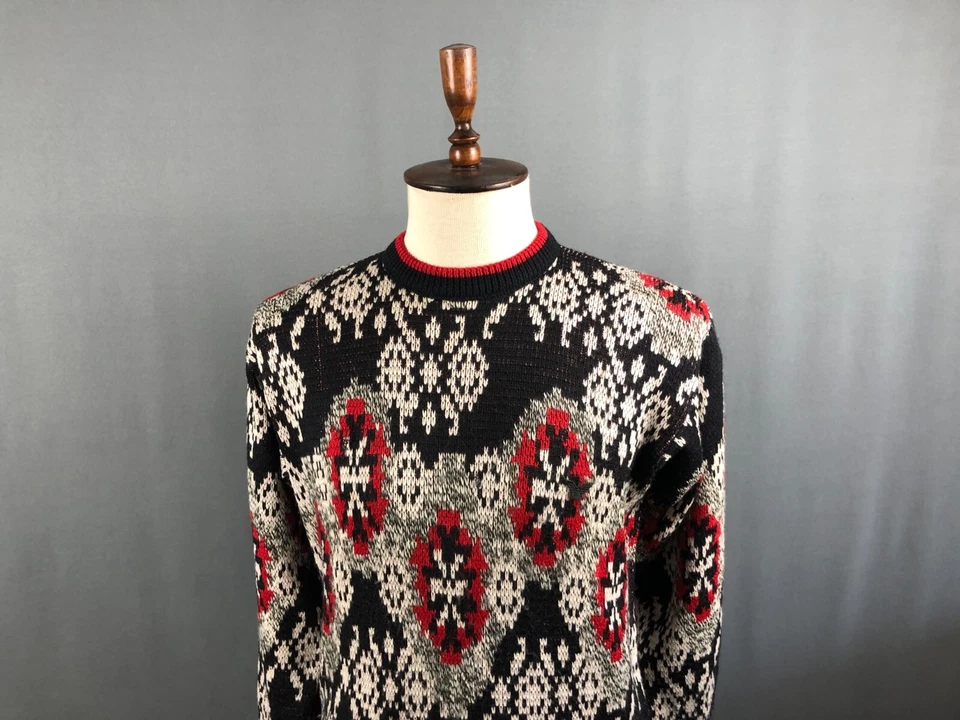 Suéter Emporio Armani Lana Multicolor Hombre Talla 46 Estampado Vintage Foto 4 de 4