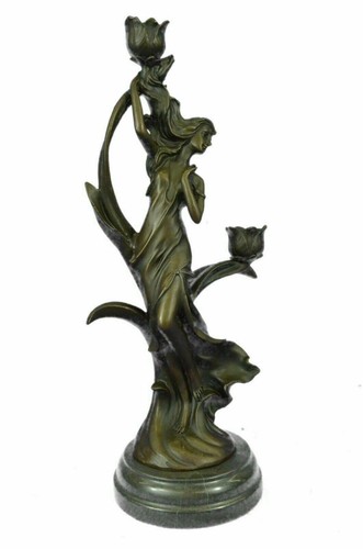 DE COLECCIÓN IMPERIO FRANCÉS LATÓN BRONCE CANDELABRO CANDELABRO CANDELABRO ARTE FUNDIDO EN CALIENTE - Imagen 6 de 10