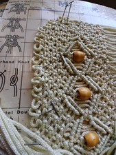 VTG HAZEL PEARSON HANDICRAFTS 2 Macrame Boards/ 1/2 Finished Piece on Board 1973