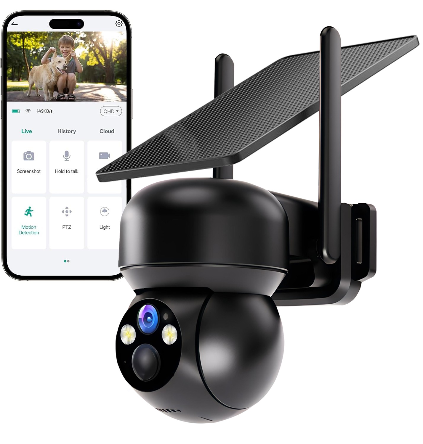 GMOX 4G LTE Cellular Solar Security Camera Outdoor No WiFi Non-Stop Power 365Day