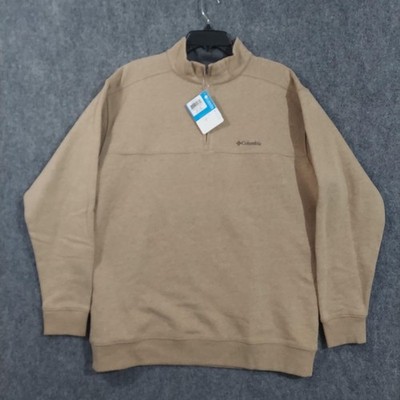 Columbia Hart Mountain II Half Zip Sweatshirt Mens XL Beige Fleece Pullover