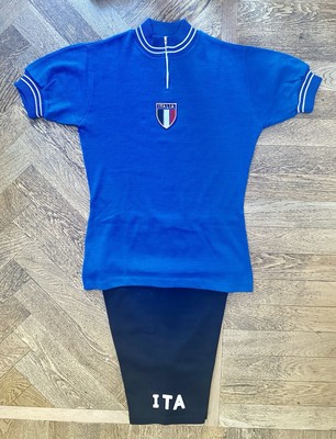 Raro Completo Ciclismo Vintage Maglia + Pantaloncini  ITALIA  NOS Eroica tg. L