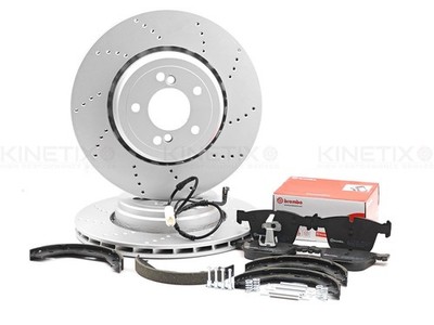 FÜR BMW 1M M3 E82 E90 E92 E93 BREMSSCHEIBEN HINTEN BREMBO BELÄGE HANDBREMSBACKEN 350mm