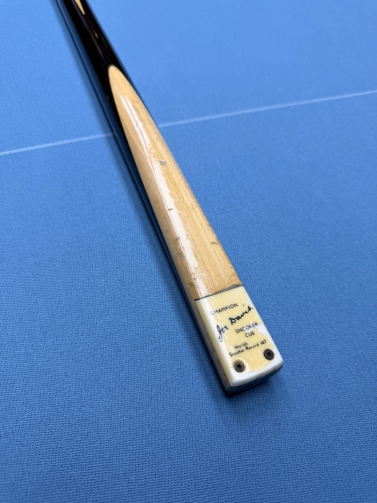 Champion Joe Davis World’s Snooker Record 147 1 piece snooker cue
