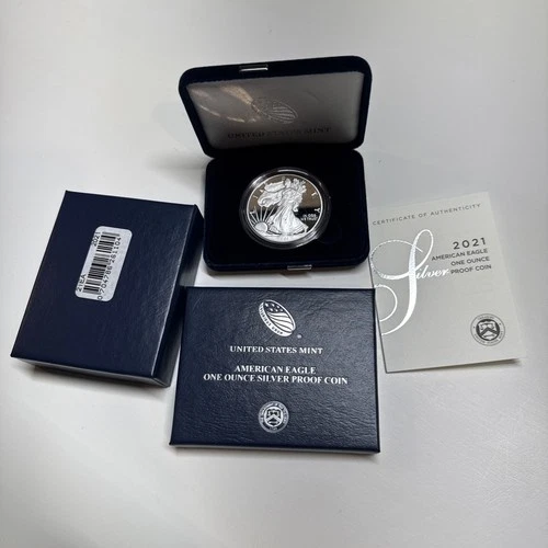 2021-W Proof $1 American Silver Eagle Box OGP & COA (21EA) Type 1