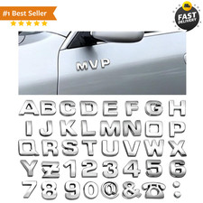 80pcs Car Emblem Letters Stickers 3d Number Symbol Waterproof Self...