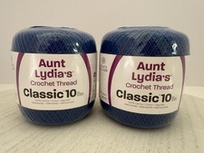 Aunt Lydia's Classic Cotton Crochet Thread Size 10 Lot Of 2 Dark Royal 154 0487
