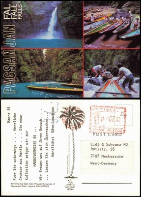 Philippines PAGSAN JAN FALL (Wasserfall Waterfall Mehrbildkarte) 1985