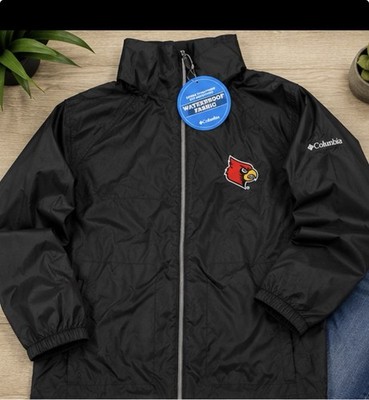 Columbia Switchback Rain Jacket Louisville Cardinals Women XL Black NWT