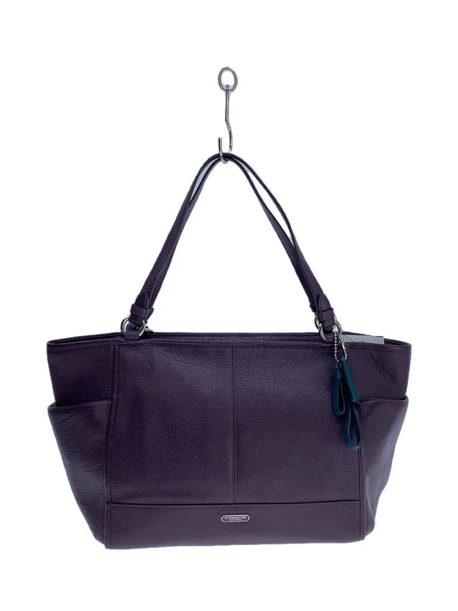 COACH Tote Bag Leather BRW Solid