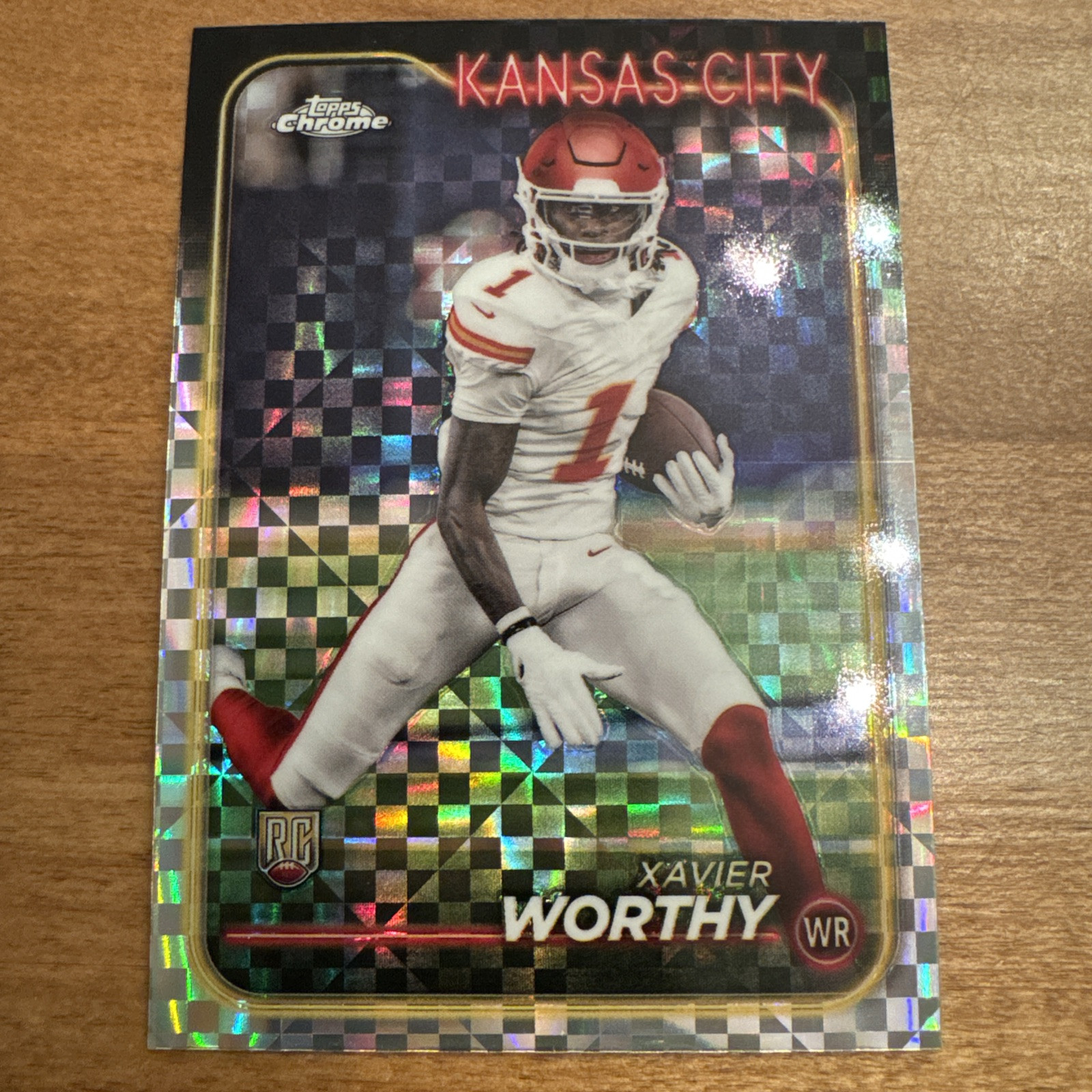 2024 Topps Chrome Football - Xavier Worthy - X-fractor - Rookie - RC - #208