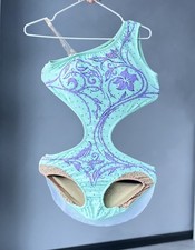 Handmade Pole Sport Leotard for Girls  Acro Age 14-15 with Preciosa Crystals