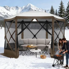 12x12 Ft Outdoor Pop-Up Gazebo Tent with Mosquito Netting and Carry Bag