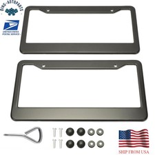 2pcs Stainless Steel Universal Black License Plate Frame Tag Cover Screw Caps 2pcs Stainless Steel Universal Black License Plate Frame Tag Cover Screw Caps