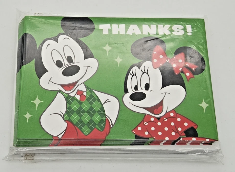 Hallmark Disney Mickey & Minnie Mouse Thank You Notes & Envelopes 19 Total -READ - Image 2 of 4