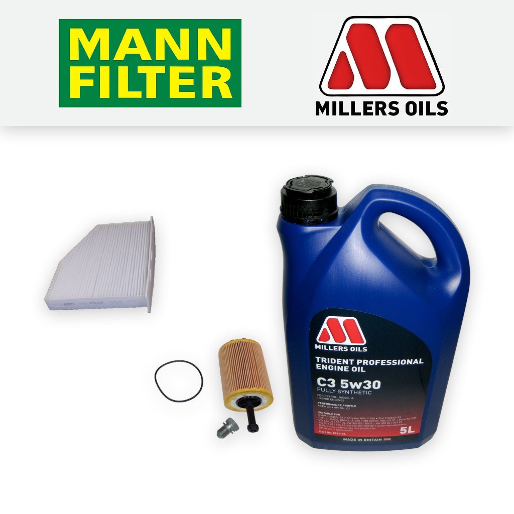 SERVICE KIT for VW PASSAT (3C) 1.9 TDI MANN OIL CABIN FILTERS +OIL (2005-2010)