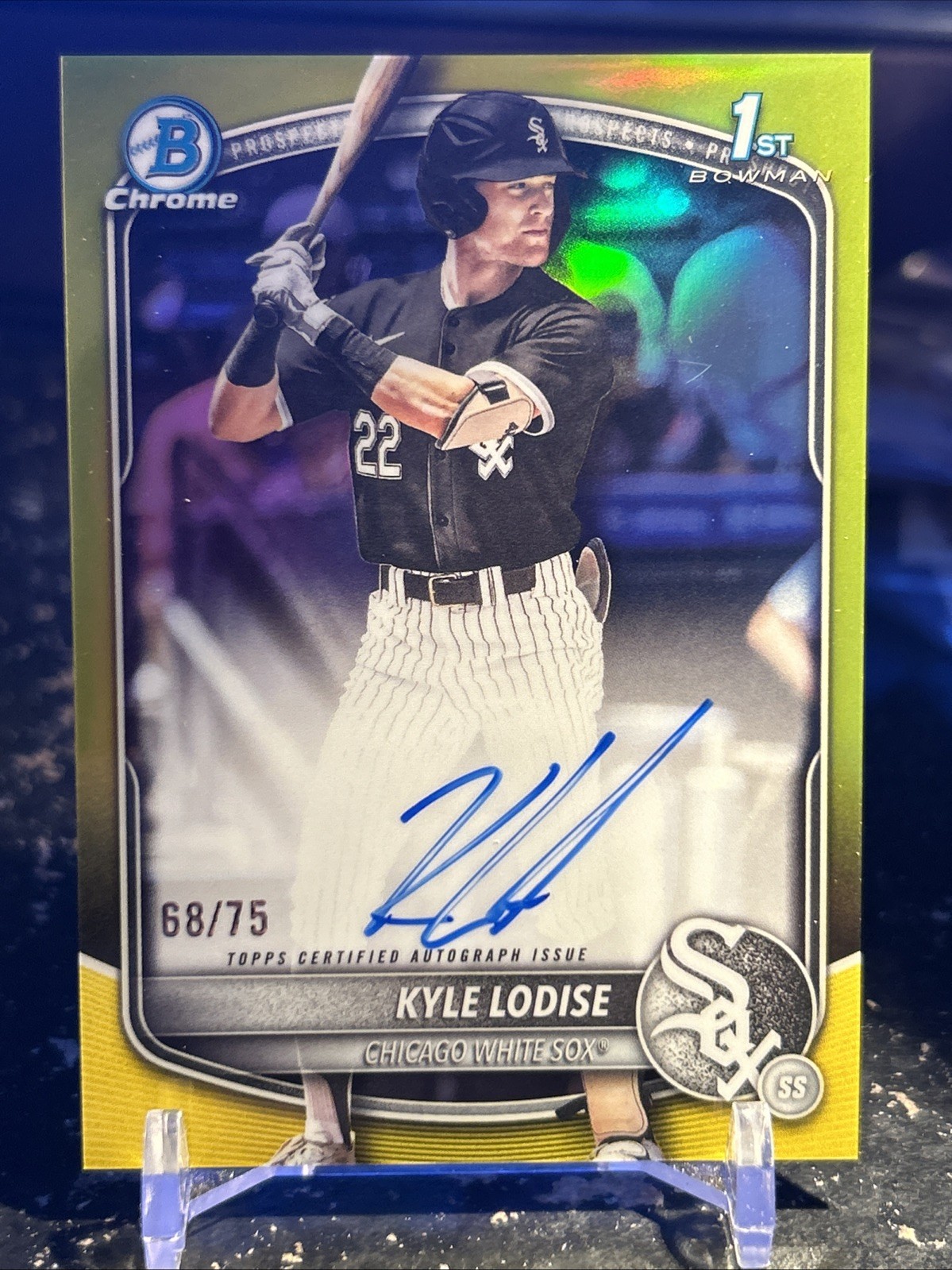 2025 BOWMAN DRAFT CHROME #CPA-KL KYLE LODISE 1ST BOWMAN YELLOW AUTO /75!🔥