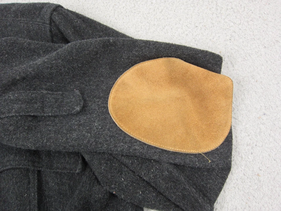 Vintage Woolrich Shirt Mens Extra Large XL Gray Wool Elbow Patch Made in USA - Image 3 of 4