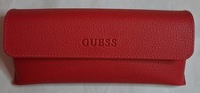 GUESS Red Pebbled Faux Leather Eyeglasses Sunglass Case Pre-Owned Excellent