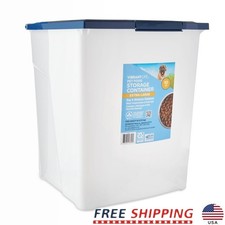 Large Dog Food Storage Container Locking Lid Moisture Resistant W/ Wheels 50lb