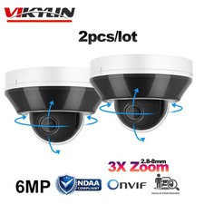 2 Pack Vikylin 6MP 3X Zoom PTZ Dome Security IP Camera IR30 POE Mic Outdoor NDAA