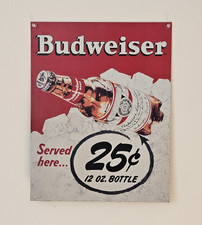 Vintage Budweiser Served Here 25¢ 12 oz Bott...