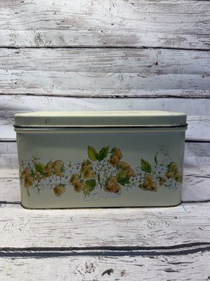 VTG Strawberry Themed Design Metal Bread Box Tin 1981 Pentron Industries Vented