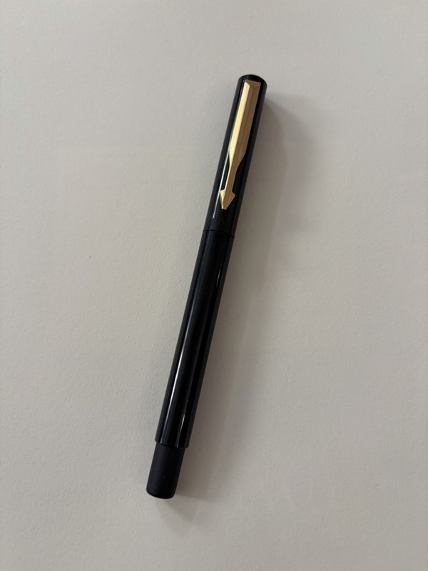 Parker Vector Standard Gold Trim Roller Ball Pen | Ink Color - Blue | Black Body