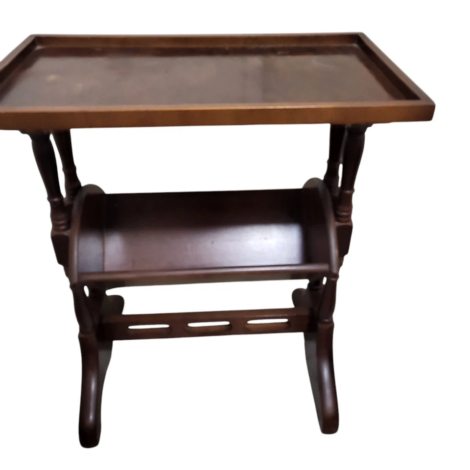 Vintage Mahogany Magazine Rack Stand Side Table Height 57cm - Image 3 of 4
