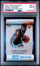 2025 Topps Holiday # ML-11 Cedric Coward Making The Nice List PSA 8 Card NM-MINT