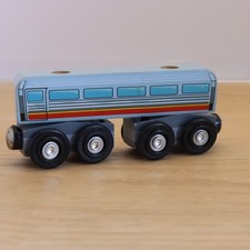 Wooden Train Track Articulated Passenger Coach Railway Carriage Brio Compatible
