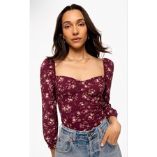 Reformation Reign Floral Bustier Smocked Back Blouse Size 2