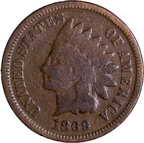 1869 US Indian Head Cent - Good Condition