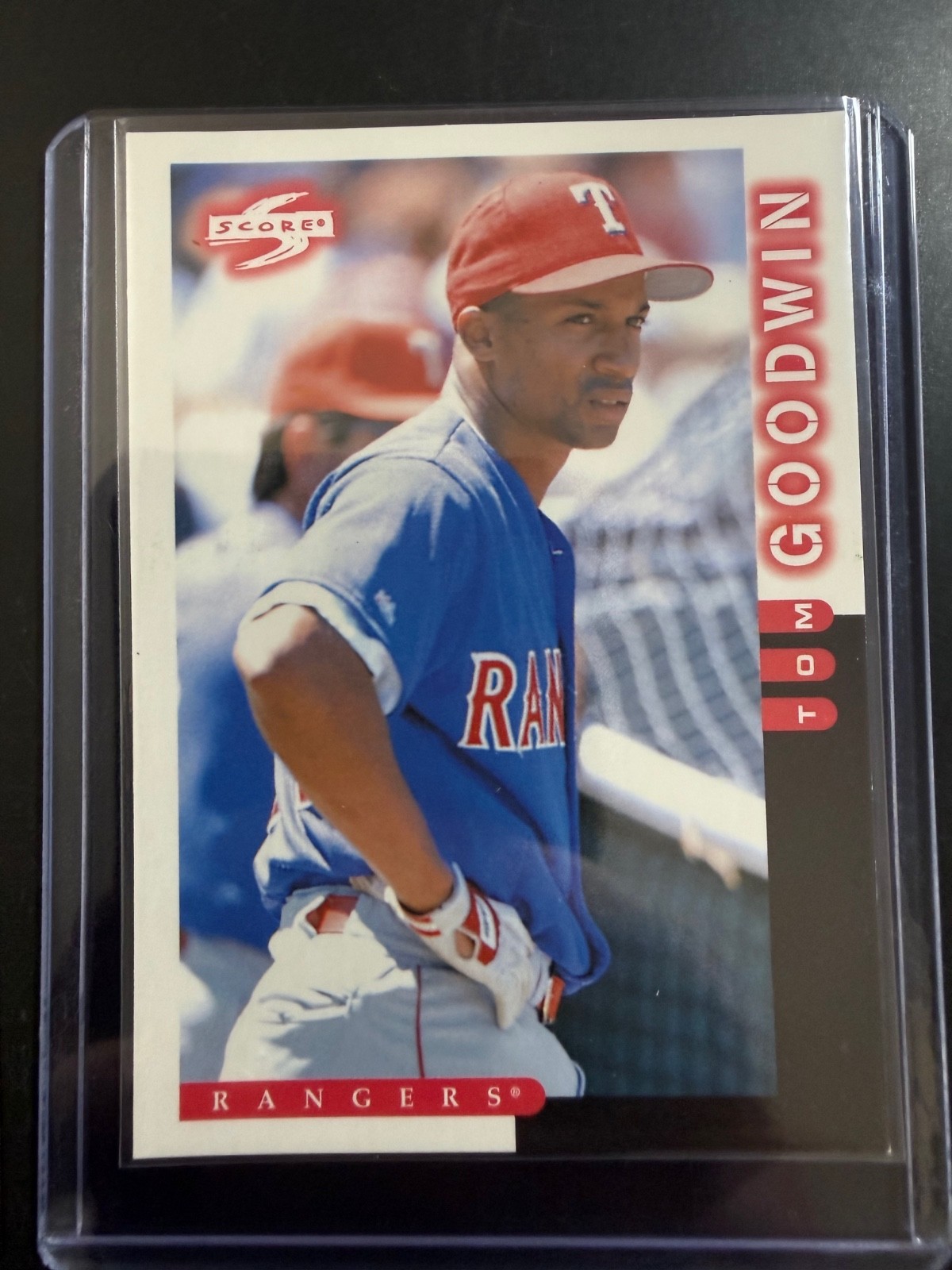 1998 Score Tom Goodwin  #209 Texas Rangers
