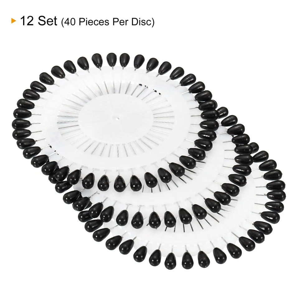12 Set Sewing Pins, Corsage Decorative Straight Pin for Crafts, Black Foto 3 de 4