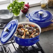 Merten & Storck 5.3-Qt Dutch Oven & 3.7-Qt Braiser with Lids 2-PK in Navy NOB