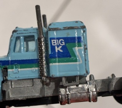 Vintage Set/2 Yatming Kenworth Semi Truck Blue Big K and Red Devil