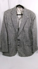 Pagano West Gray Tweed Blazer Jacket Men's 42R Made in USA Vintage