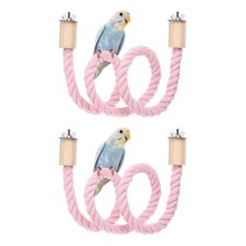 2 Pcs Bird Rope Perch Swing Bird Stand Rope Perch 32 Inch Pink
