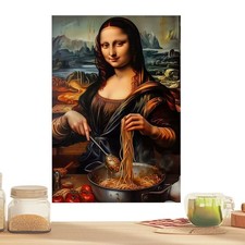 Lustige Wandkunst, rahmenloses Mona Lisa-Poster, Humor, Küchenbilder, Wanddekor